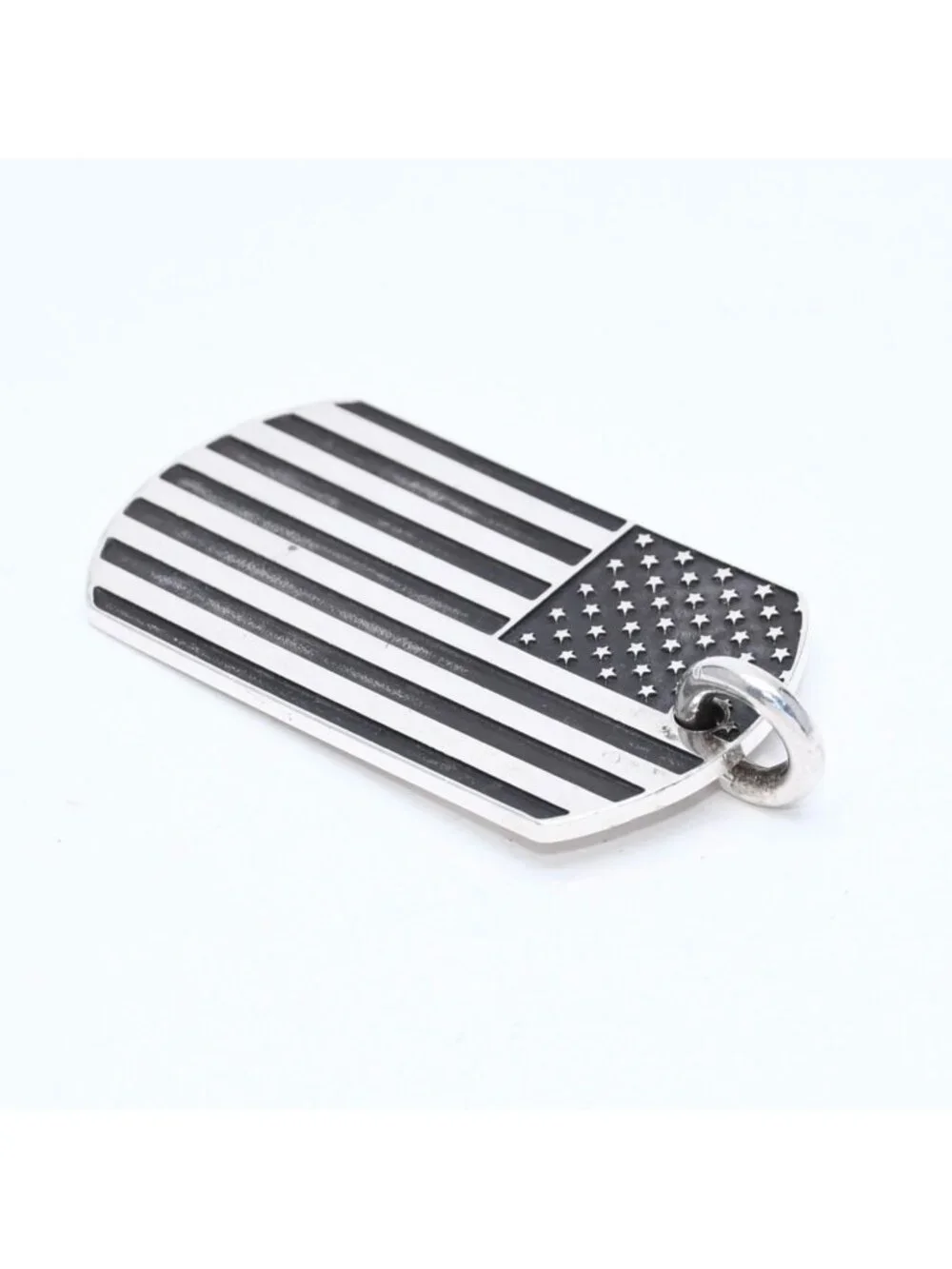 Chrome Hearts D Tag RS FU American Flag Richard Star Large Dog Tag Weight